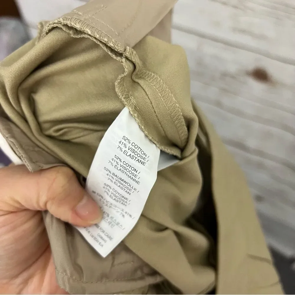 J Crew Tan Beige Two Way Stretch Cotton Campbell Trouser Career Pants